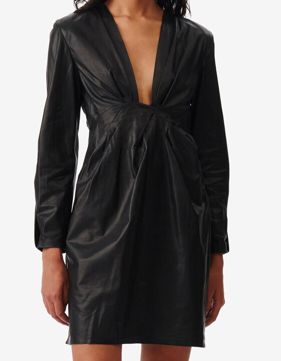 ENALI LEATHER MINI DRESS